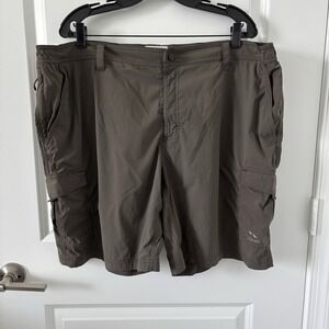 LL Bean Men's Nylon Stretch Cargo Hiking Performance Shorts Brown XXL